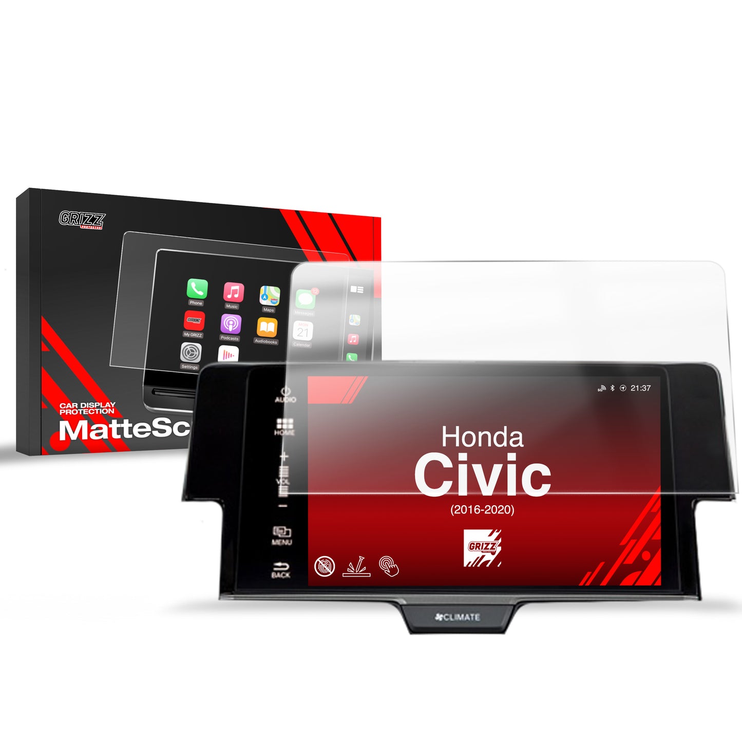 Anti-fingerprint screen film Honda Civic X (2016-2020) Matte Grizz