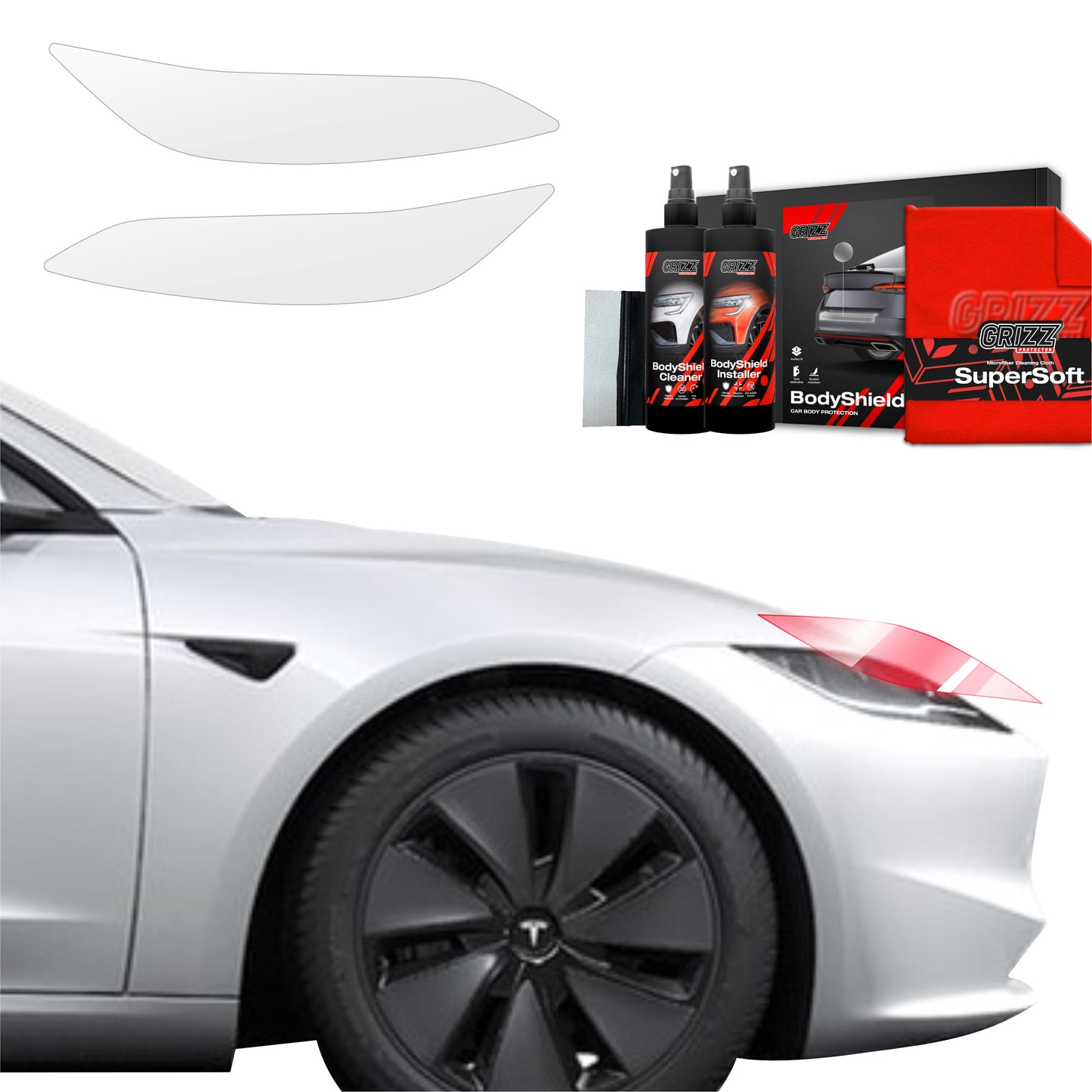 2in1 Protective film for lights for Tesla Model 3 (2021-2025)