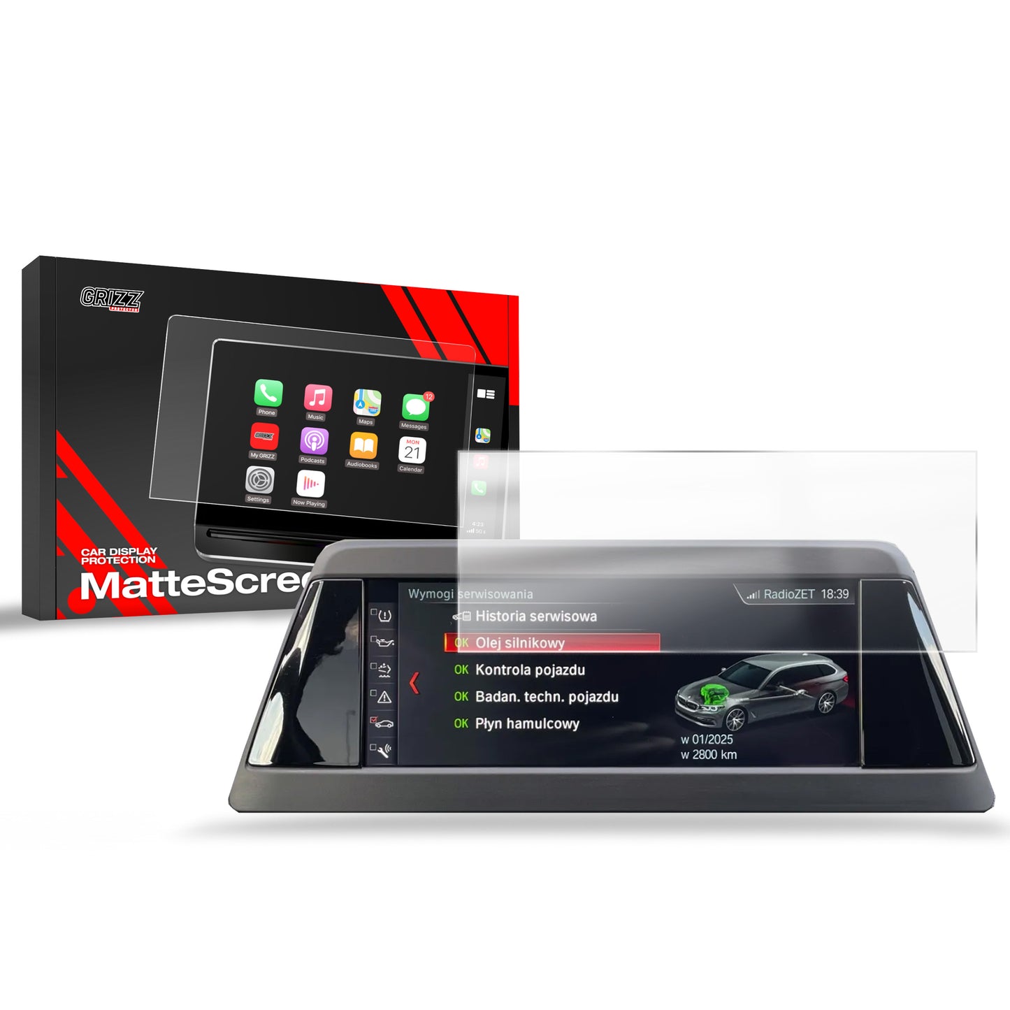 Anti-fingerprint screen film BMW 5 G30 8.8" (2017-2020) Matte Grizz