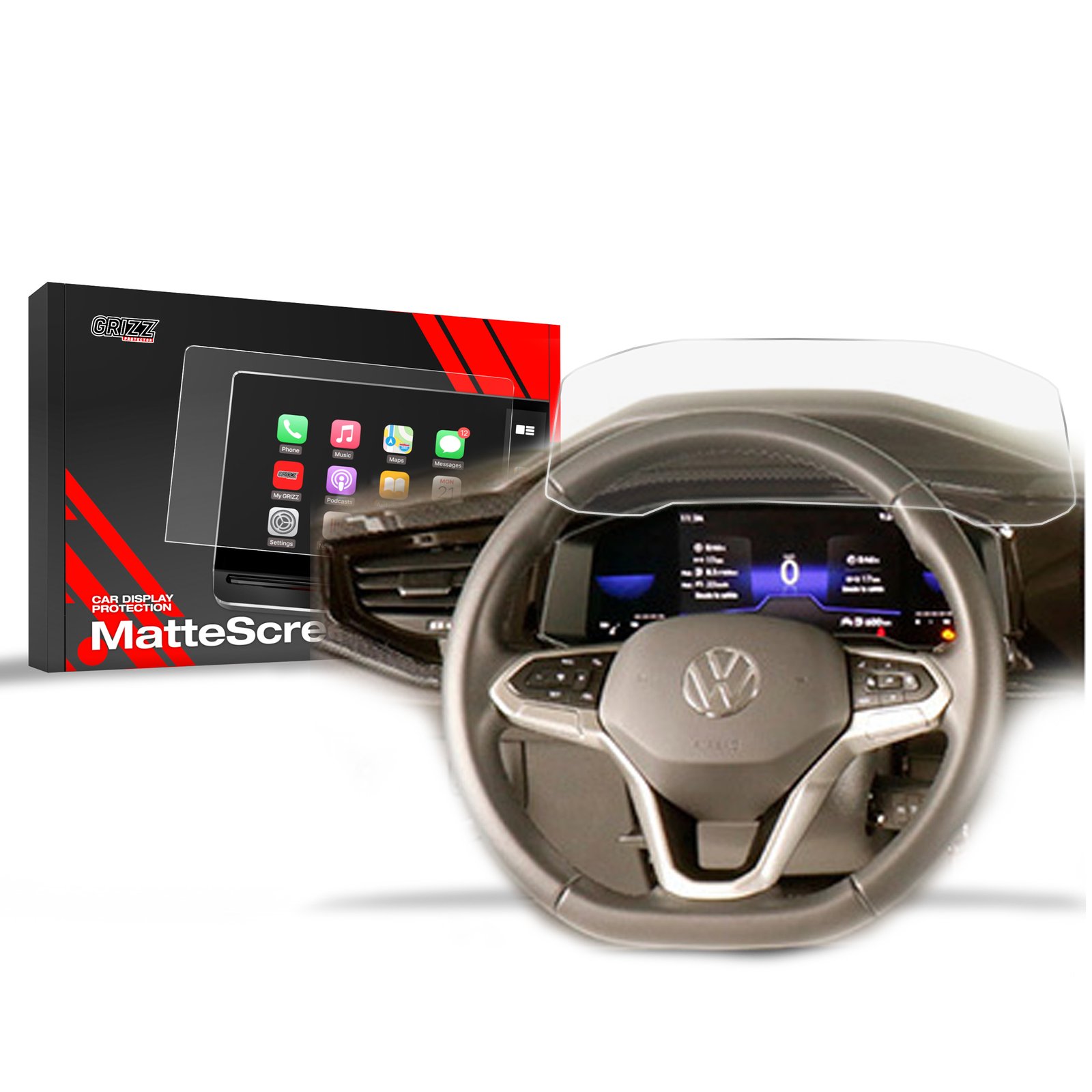 Matinė apsauginė plėvelė skirta Volkswagen Polo Digital Cockpit 8" (2023-2024)